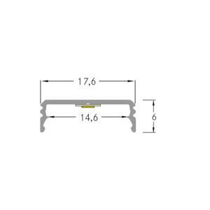 BRUMBERG One LED profil, hliník, plochý, 2 metre