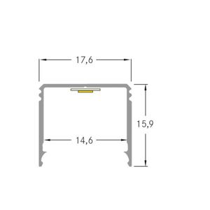 BRUMBERG One LED profil, hliník, vysoký, 1 meter