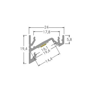 BRUMBERG One LED rohový profil, hliník, 1 meter